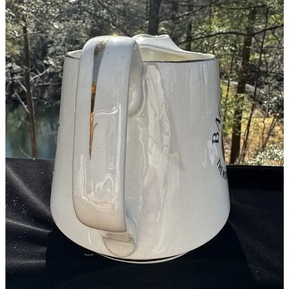Vtg Bacardi World's Greatest Rum Water Pitcher Ceramic Pub Jug Ireland -A1